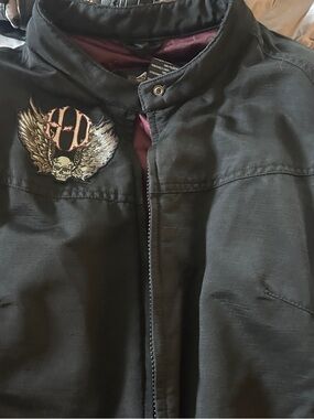 Harley-Davidson Black Utility Jacket with Winged Skull Patch